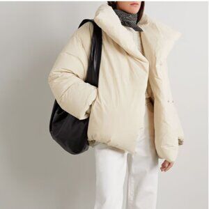 TOTEME Signature cotton-blend shell down jacket, NWT, Ivory, Size 34